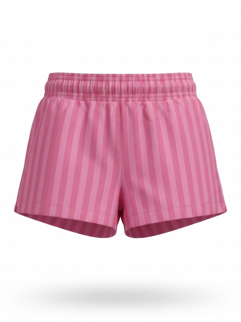 Striped Pink Athletic Shorts with Elastic Waist